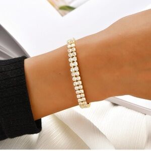 18k Gold Plated Cubic Zirconia Tennis Bracelet
